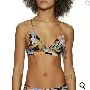 Billabong A / Div Floral Banded Triangle Bikini Top Size Large